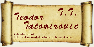 Teodor Tatomirović vizit kartica